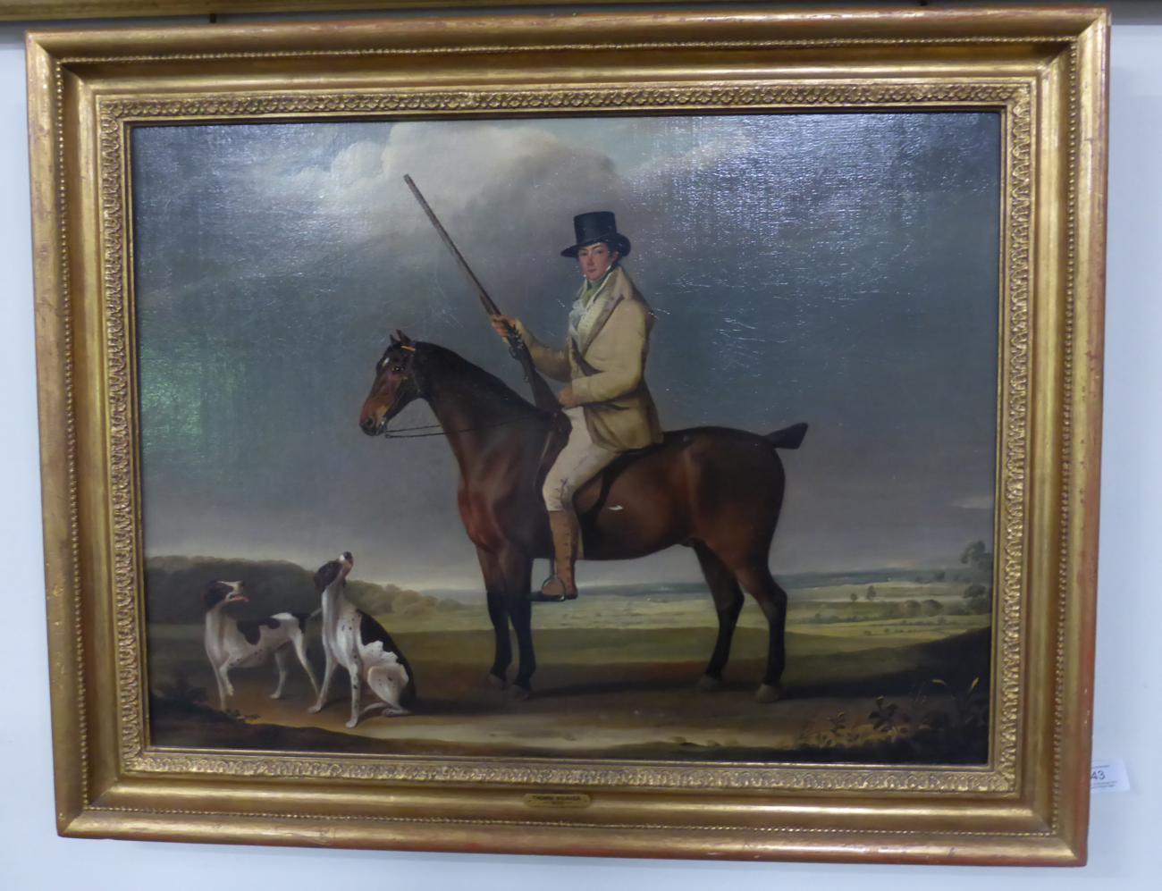 Thomas Weaver (1774-1843) Mr Corbett on a bay Hunter out shooting with two pointers in an - Image 2 of 11