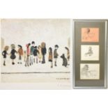 After Laurence Stephen Lowry RA (1887-1976) ''Group of Children'' Signed in pencil, with the blind