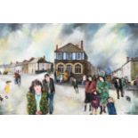 Gill Watkiss (b.1938) ''The Parade Gone By, St Just'' Signed and dated 1988-2007, signed and