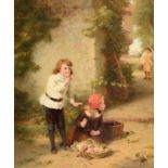 George Bernard O'Neill (1828-1917) ''Stolen fruit are Sweetest'' Signed, oil on panel, 40cm by