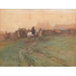 John Atkinson (1863-1924) ''Cow Hill, October Fair'' Signed and inscribed, watercolour, 46.5cm by