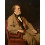 James Archer RSA (1824-1904) Scottish Portrait of Sir Theodore Martin KCB, KCVO, sitting in a velvet