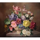 Harold Clayton (1896-1979) ''Flowers in a Vase'' Signed, oil on canvas, 44cm by 49cm Provenance: G M