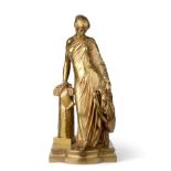 Jean Jacques Pradier (Swiss, 1790-1852): Sapho à la Colonne, a gilt bronze figure of a classical