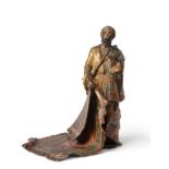 A Bergmann Cold Painted Bronze Figure of a Carpet Seller, early 20th century, the standing figure in