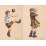 Brian Shields ''Braaq'' FBA (1951-1997) Keepy-uppy - Braaq as a young boy with a football A young