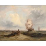 John Wilson Carmichael (1800-1868) Shipping in choppy waters Signed and dated 1839, oil on canvas,