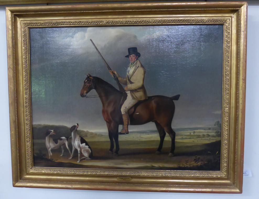 Thomas Weaver (1774-1843) Mr Corbett on a bay Hunter out shooting with two pointers in an - Image 3 of 11