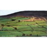 Peter Brook (1927-2009) ''Looking into Swaledale'' Signed and inscribed, oil on board, 20.5cm by