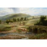 Joseph Wrightson McIntyre (1841-1897) ''Grindleford Bridge, Derbyshire'' Signed and dated (18)86,