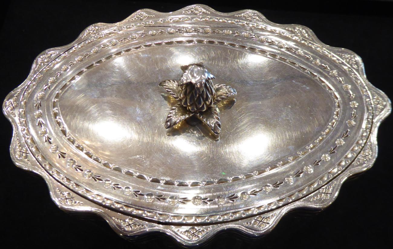 A George III Silver Tea Caddy, Robert Hennell, London 1786, of wavy oval outline with bright - Image 9 of 20