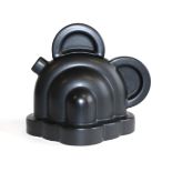 Ettore Sottsass (Austrian, 1917-2007): A Teapot and Cover, matt black glaze, moulded mark Designed
