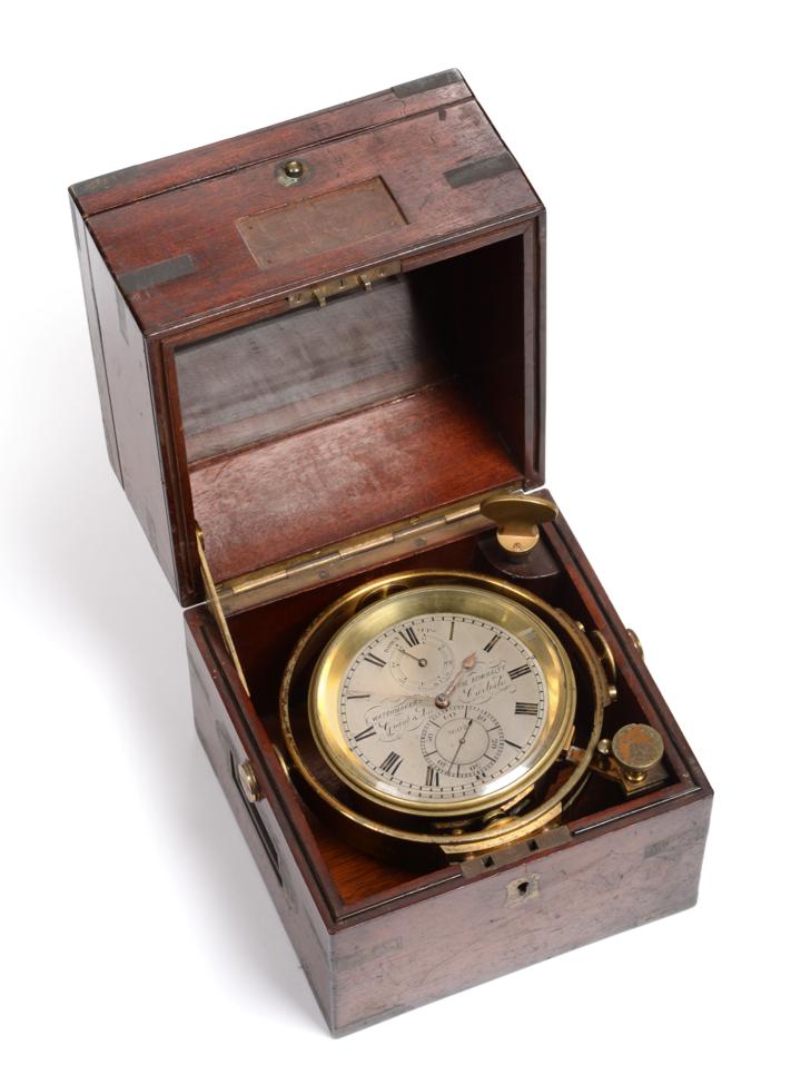 A Mahogany Two Day Marine Chronometer, signed Grant & Son, Carlisle, Watchmaker to the Admiralty,