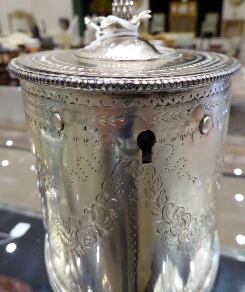 A George III Silver Tea Caddy, Thomas Daniell, London 1783, oval with bead borders, the cover hinged - Image 3 of 5