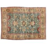 Good Ziegler Mahal Design Carpet Probably West Iran, circa 1980 The soft apple green field of