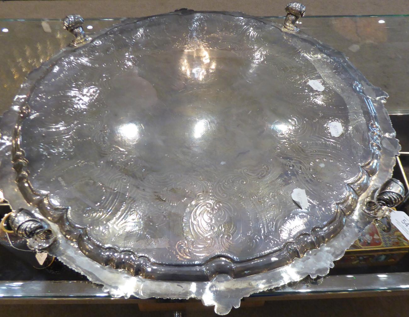 A Very Large George III Silver Salver, maker's mark WS possibly for William Stroud, London, 1815, - Image 5 of 6