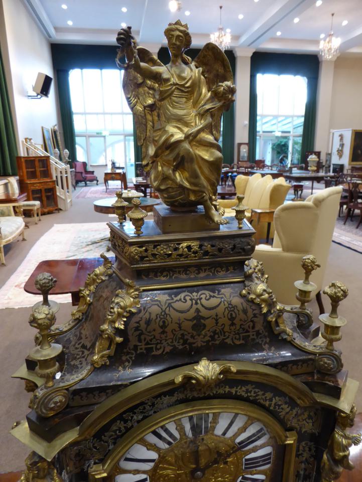 A Louis XIV Style ''Boulle'' Striking Table Clock, circa 1870, the elaborate case with tortoiseshell - Image 2 of 9