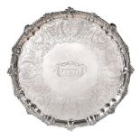 A Very Large George III Silver Salver, maker's mark WS possibly for William Stroud, London, 1815,