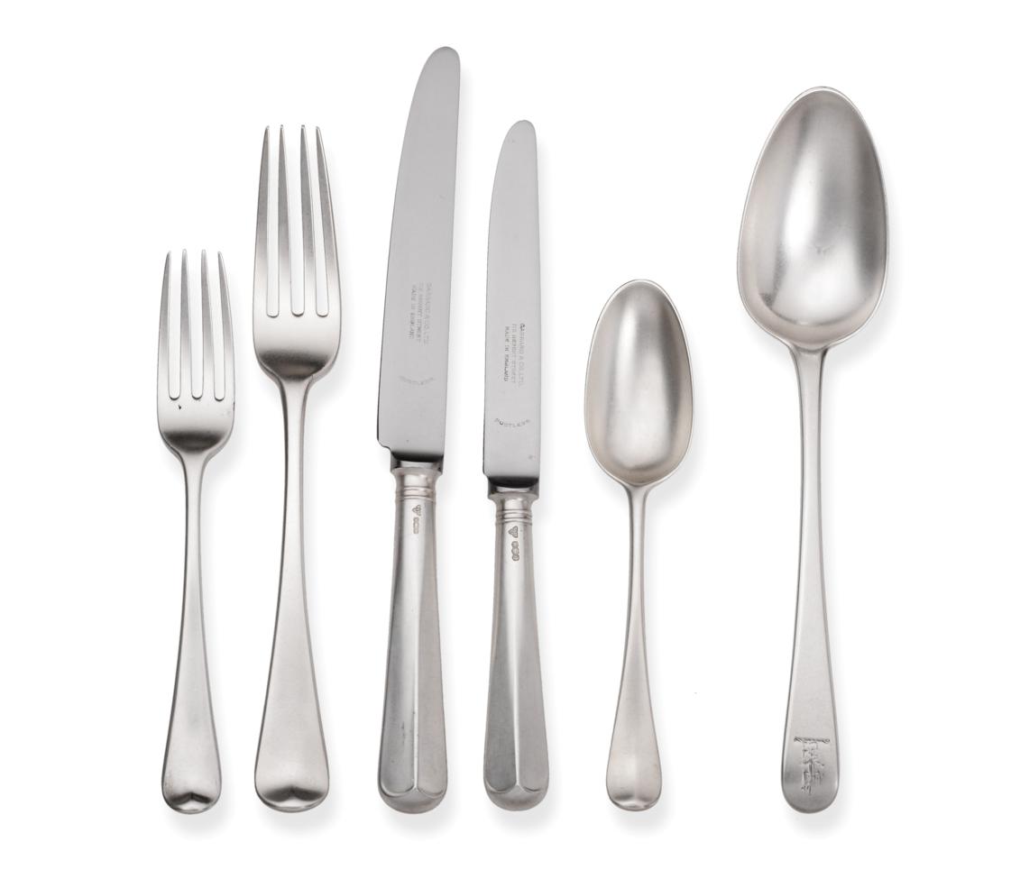 A Composite Service of George II/III Silver Hanoverian and Old English Pattern Flatware, comprising: