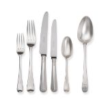 A Composite Service of George II/III Silver Hanoverian and Old English Pattern Flatware, comprising: