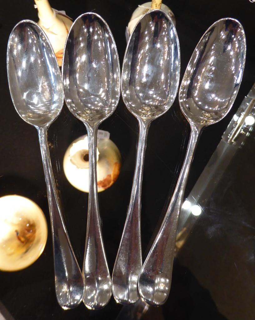 A Composite Service of George II/III Silver Hanoverian and Old English Pattern Flatware, comprising: - Image 6 of 9