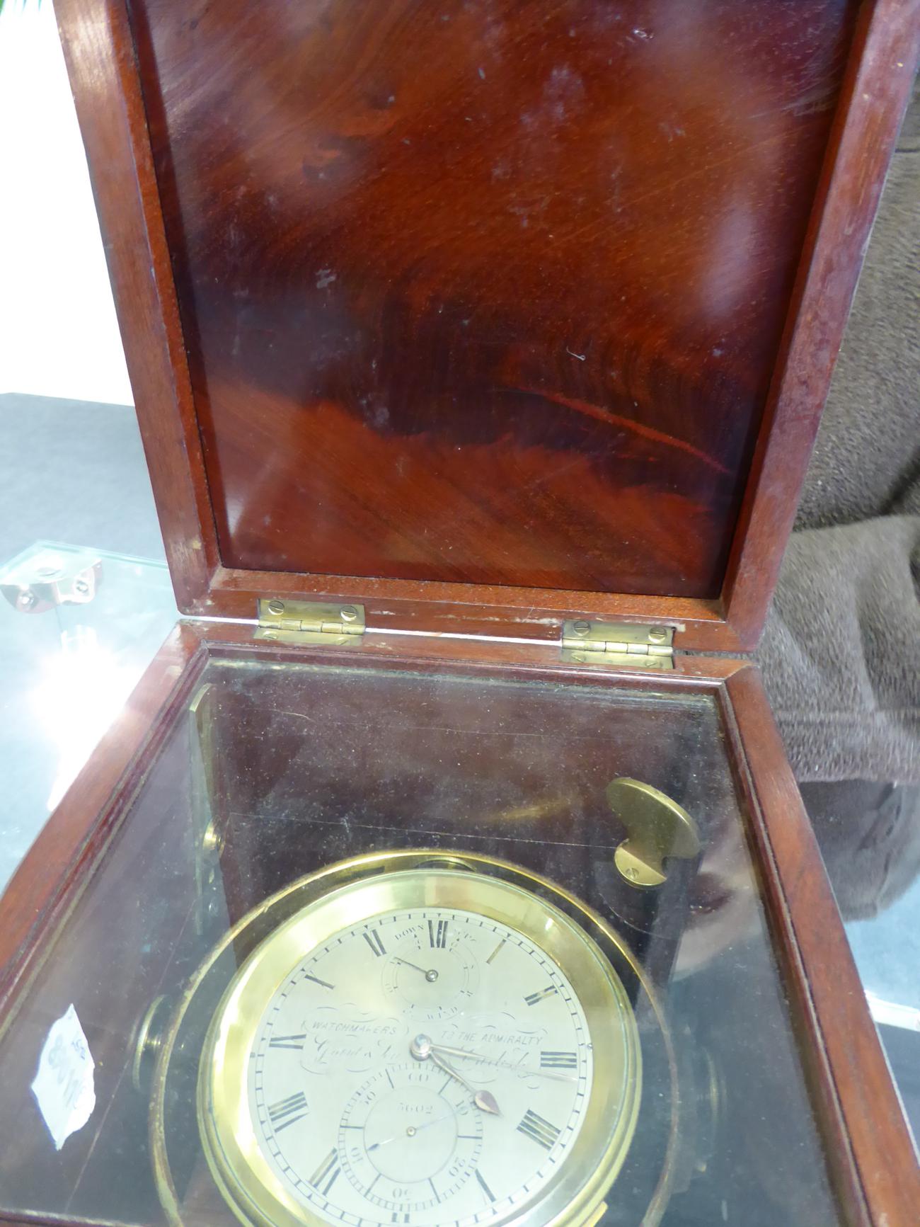 A Mahogany Two Day Marine Chronometer, signed Grant & Son, Carlisle, Watchmaker to the Admiralty, - Image 6 of 12