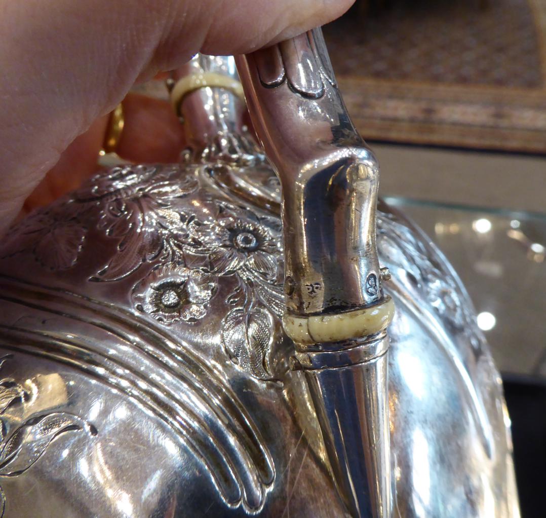 A George IV Silver Teapot, Paul Storr, London 1829, of inverted baluster shape, with foliate - Image 9 of 9