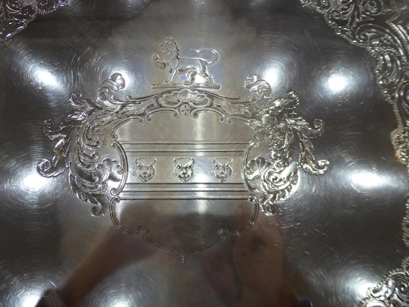 A Very Large George III Silver Salver, maker's mark WS possibly for William Stroud, London, 1815, - Image 4 of 6