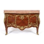 A Louis XV Style Kingwood and Gilt Metal Mounted Two Drawer Commode, late 19th/early 20th century,