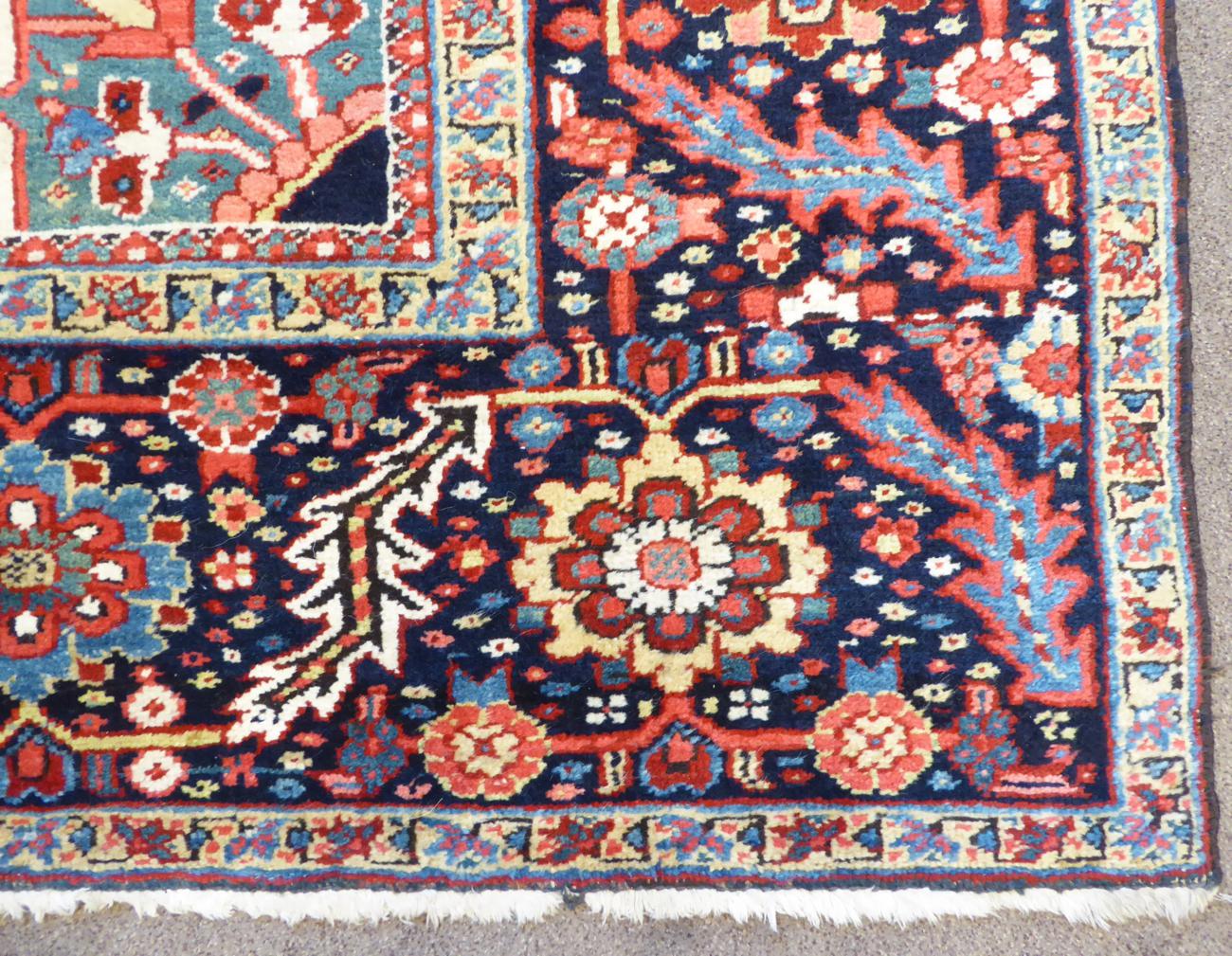 Heriz Carpet Iranian Azerbaijan, circa 1910 The field with angular vines centred by a large indigo - Image 3 of 4