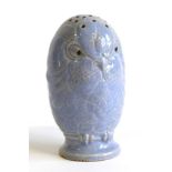 A Doulton Lambeth Stoneware Owl Sugar Caster, c.1926, pale lilac glaze, impressed DOULTON LAMBETH