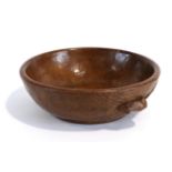 Mouseman: A Robert Thompson English Oak Fruit Bowl, with carved mouse signature to the exterior,