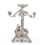 A Victorian Silver Candelabrum Centrepiece, Robert Hennell, London 1853, also with Hennell house