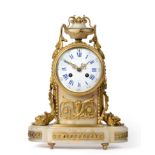A Gilt Metal Mounted Onyx Striking Mantel Clock, signed Raingo Freres A Paris, circa 1890, urn