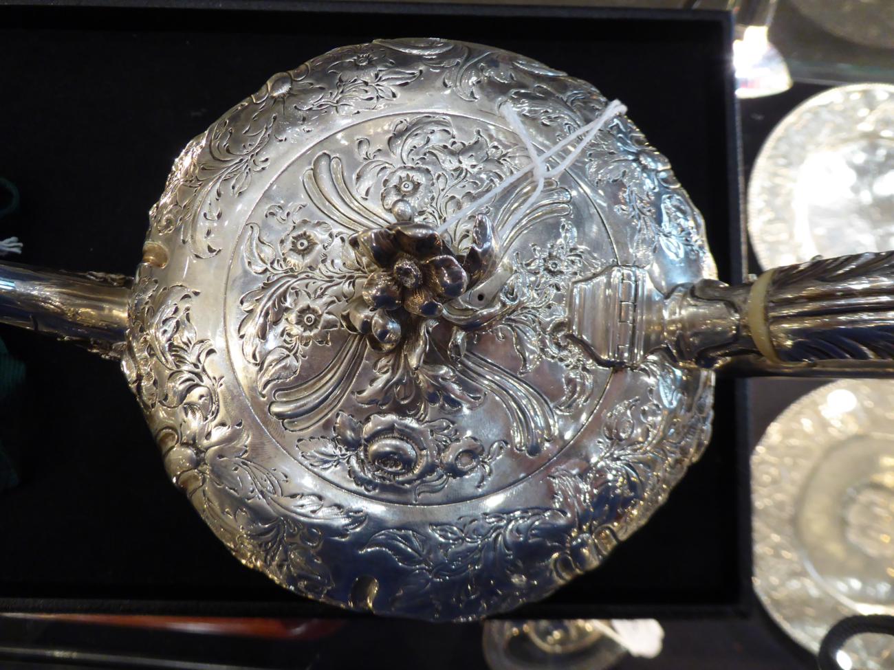 A George IV Silver Teapot, Paul Storr, London 1829, of inverted baluster shape, with foliate - Image 3 of 9