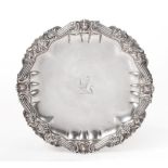 A George II Silver Small Salver or Card Tray, David Willaume II, London, 1741, shaped circular,