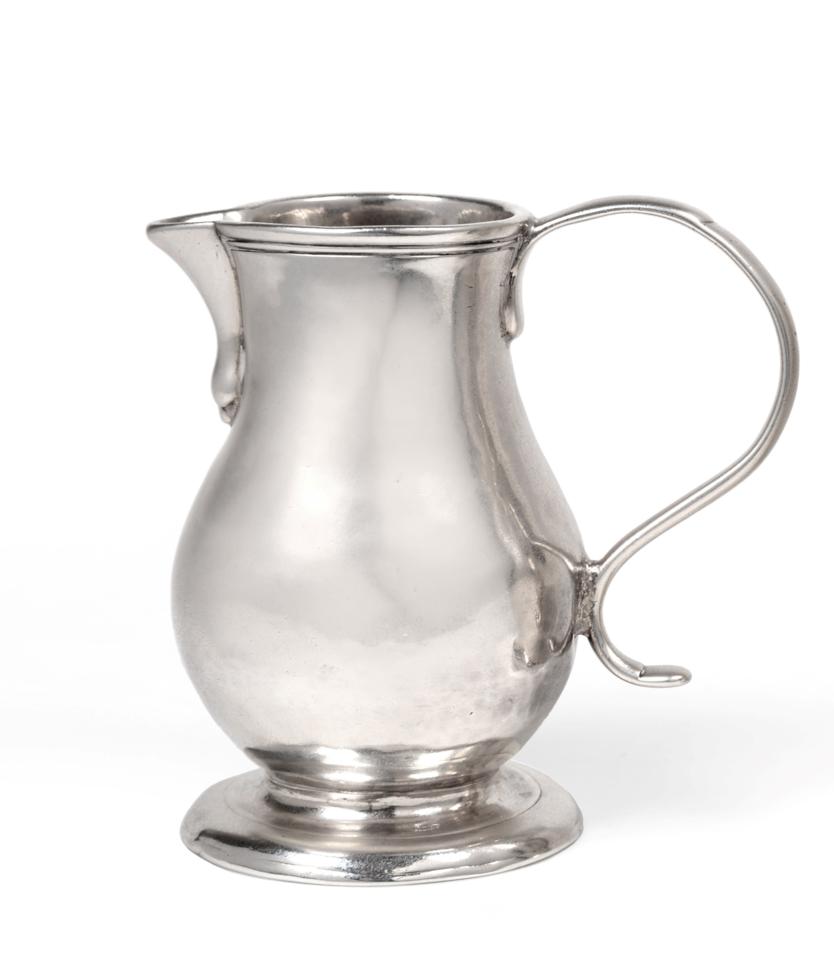 A George II Provincial Silver Cream Jug, Richard Richardson, Chester 1729, plain baluster form on