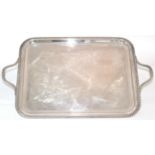 A Silver Twin Handled Tray, Deakin & Francis, Birmingham 1972, rectangular with gadroon border, 55.