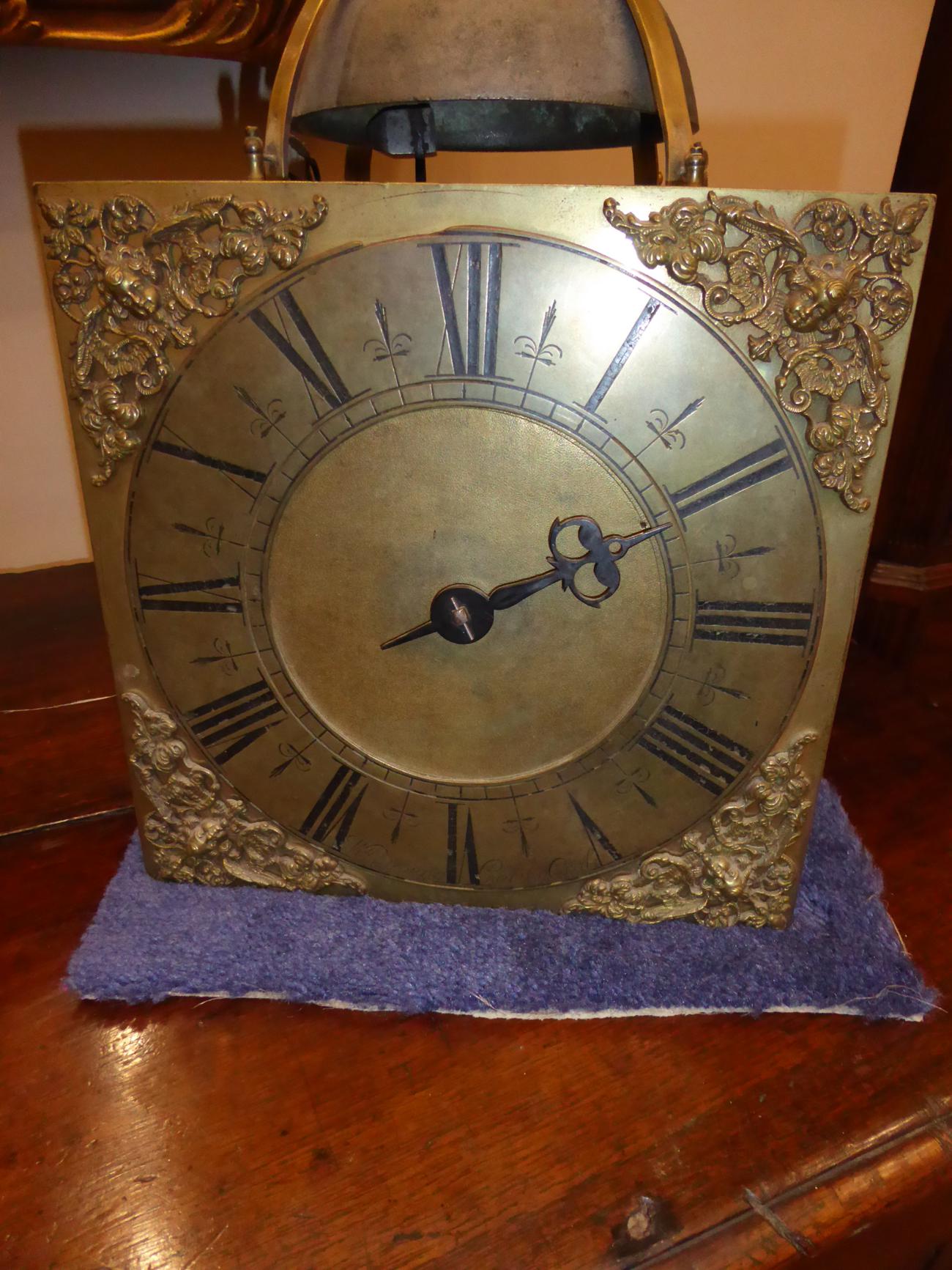 A Late 17th Century Square Dial Lantern Clock, signed Wm Young, Charing Cross, circa 1695, four - Image 2 of 6