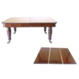 An Impressive Victorian Carved Mahogany Wind-Out Dining Table, circa 1860, with three additional