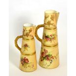 Two Royal Worcester blush ivory jugs (restored)