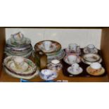 A quantity of decorative tea and dinnerwares including Newhall, Royal Crown Derby, Royal