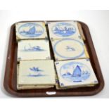 A group of 18th century Delft tiles