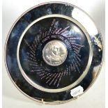 The First British Empire silver commemorative plate, London 1975, decorated with a portrait of