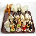 Eight Royal Doulton Bunnykins models, four Masons Mandalay pattern animals a Noa cat and three