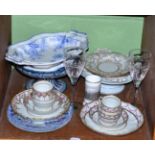 A small quantity of 18th century and later ceramics including two trios