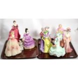 Coalport English Rose Collection figures of ladies, and others (16) (on three trays)