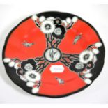 Carlton Ware plate, cubist butterfly pattern