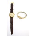 A 9 carat gold Longines wristwatch and a lady's 9 carat gold Omega wristwatch