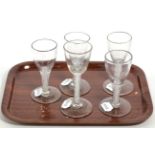 Five air twist wine glasses